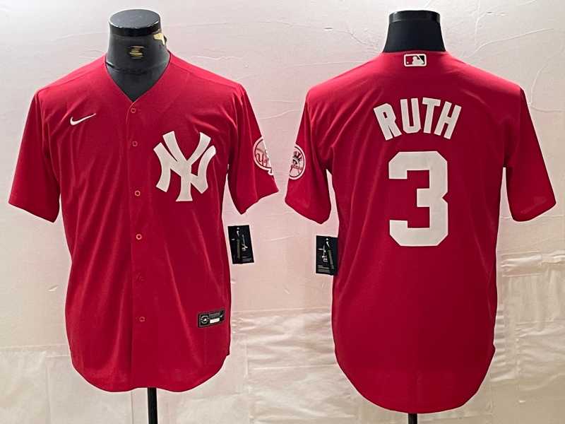 Men's New York Yankees #3 Babe Ruth Red Fashion Cool Base Jersey,We sell and wholesale Men's New York Yankees #3 Babe Ruth Red Fashion Cool Base Jersey on line form chian!